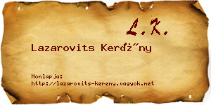 Lazarovits Kerény névjegykártya